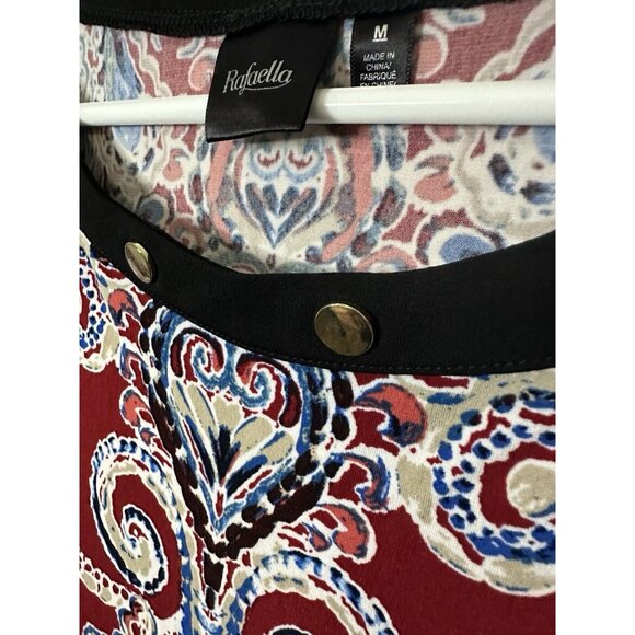 Rafaella Women’s Paisley Pattern Button Accent Blouse Shirt Size Medium - Picture 6 of 8